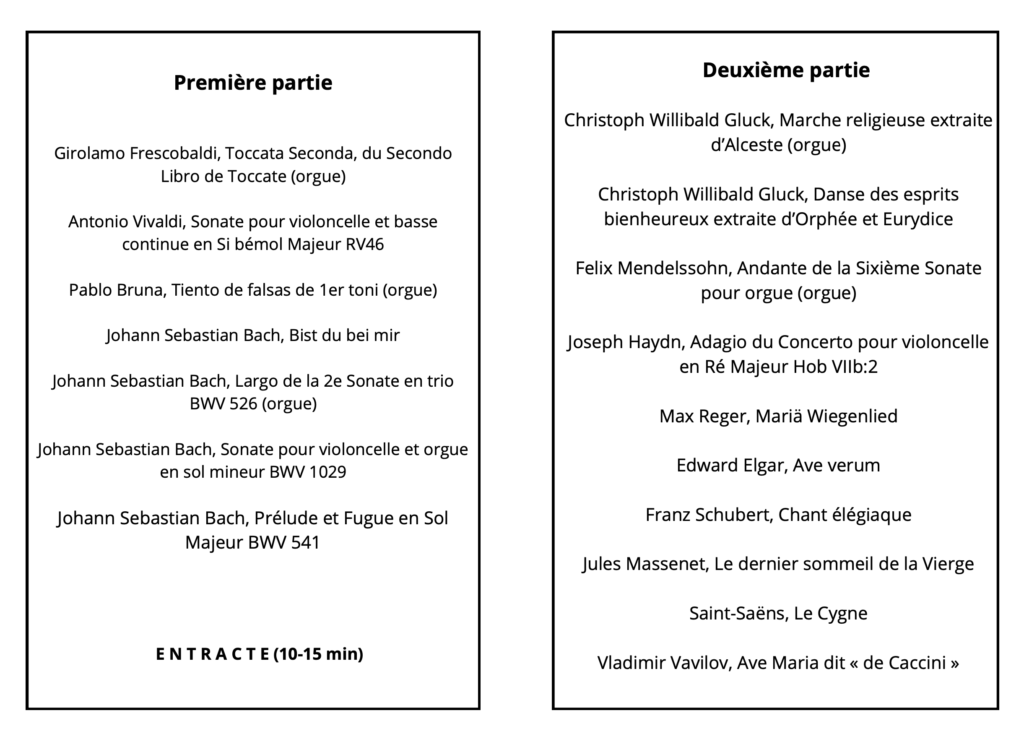 Programme du concert